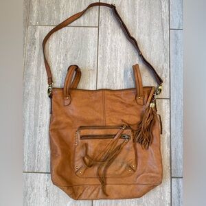 Lucky Brand Brown Leather Crossbody Hobo Purse